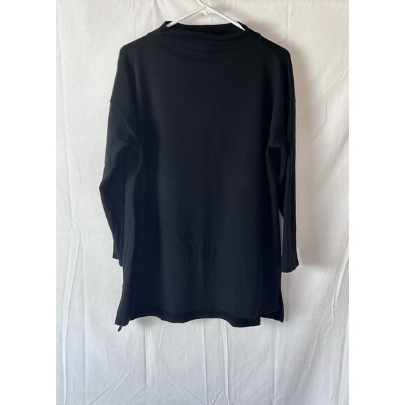 Eileen Fisher Womens Medium Black Soft Long Sleeve Mock Neck Top - Picture 1 of 7
